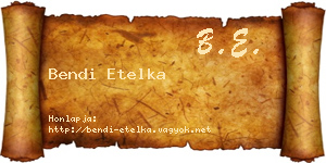 Bendi Etelka névjegykártya